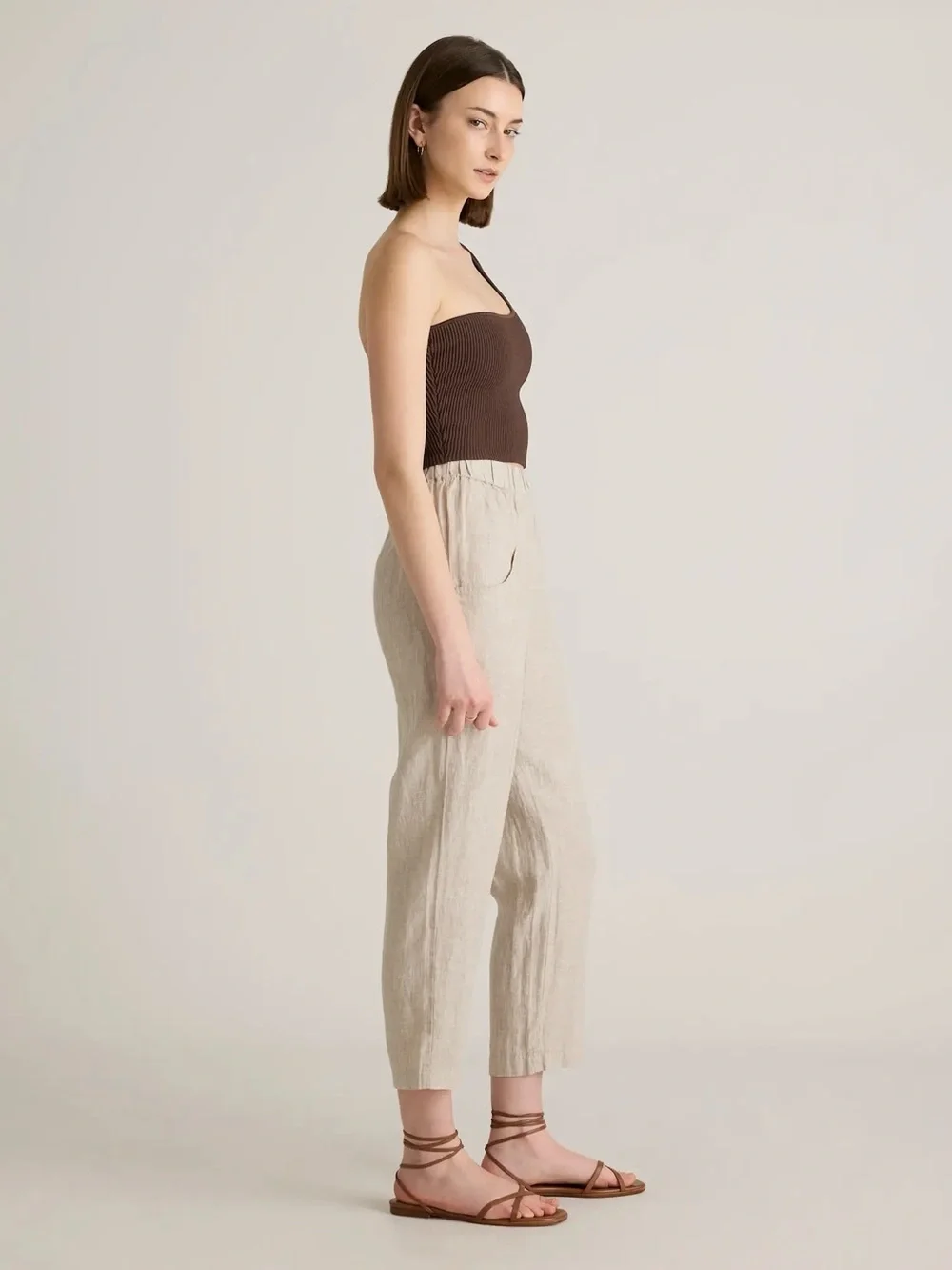 Quince | 100% European Linen Tapered Ankle Pants in Flax ~ Large